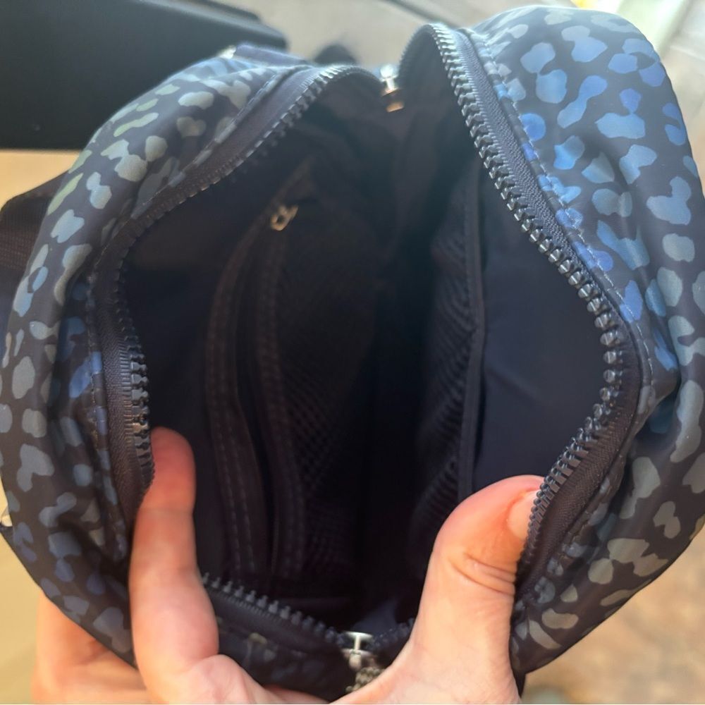 Fabletics Blue Leopard Print Backpack - image 4
